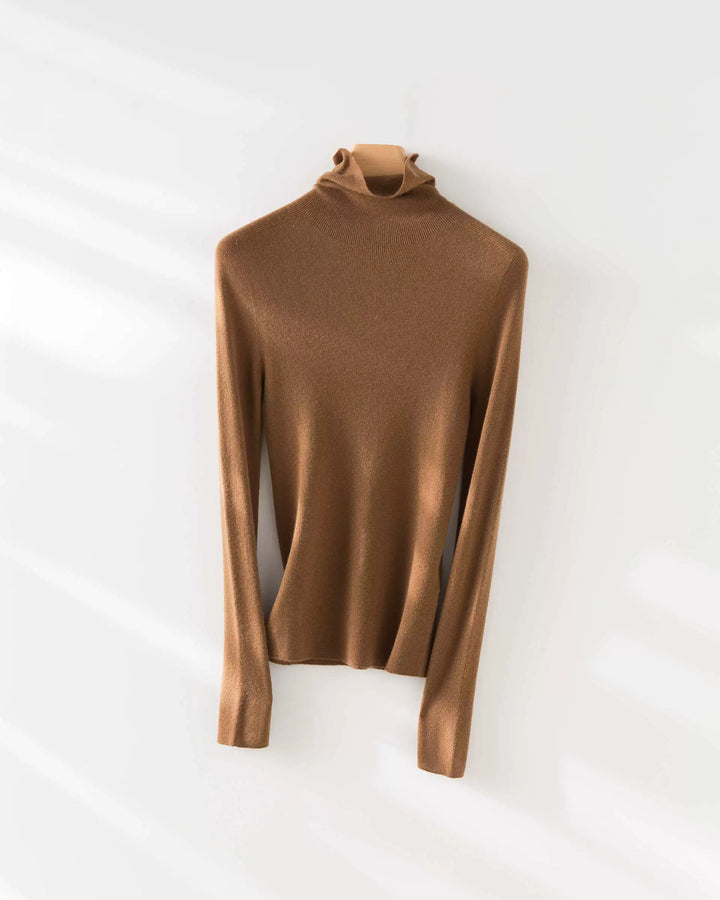 Silk-Cashmere Turtleneck