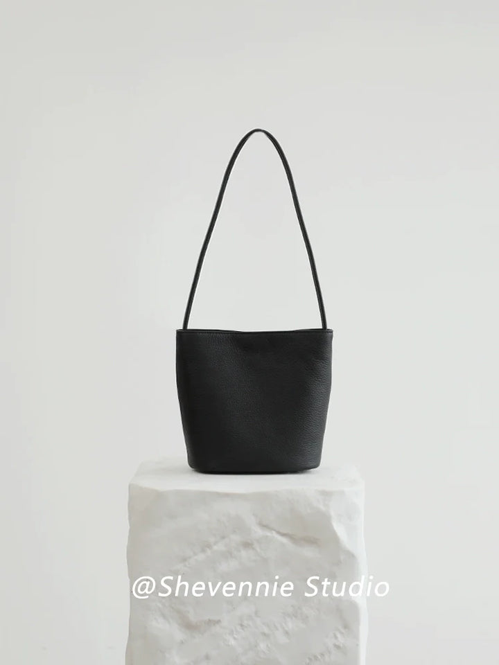 Niche Leather Bucket Bag