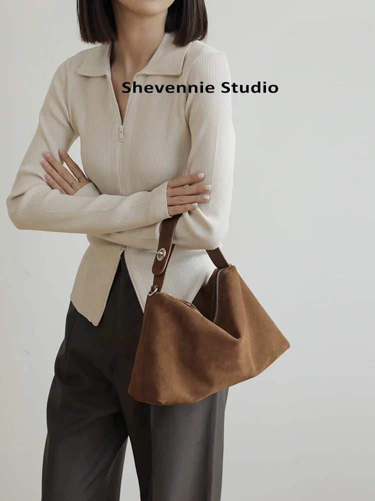 Frosted Suede Commuter Tote