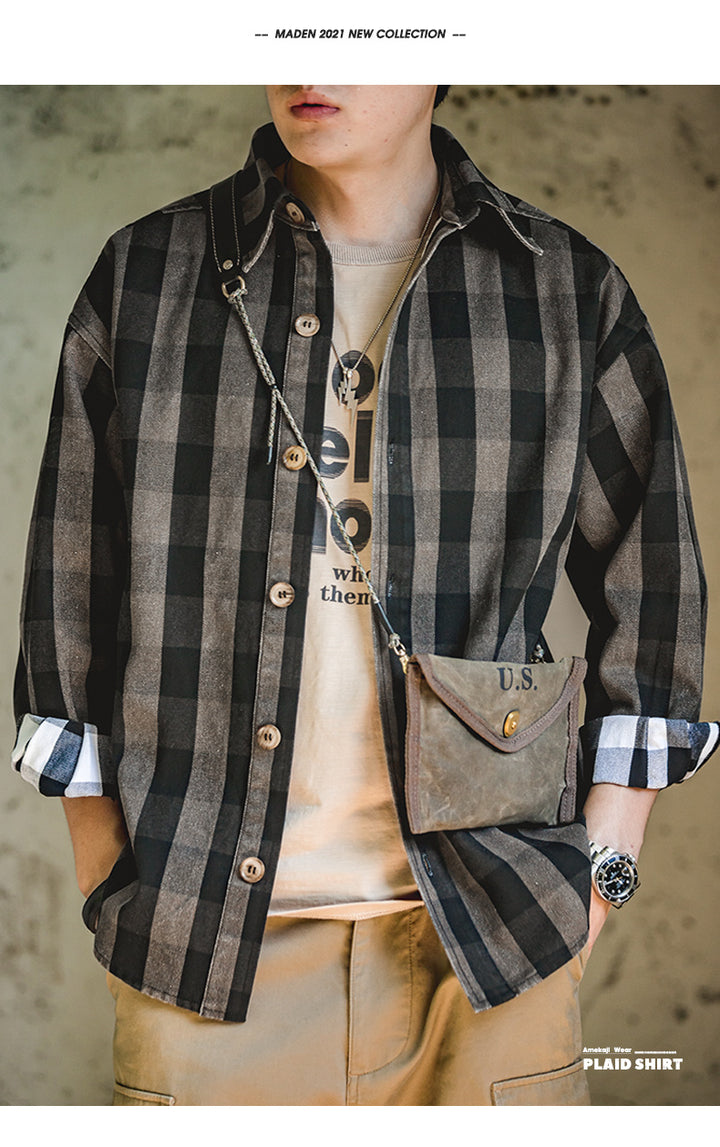 Heavy Plaid Shirt Jacket