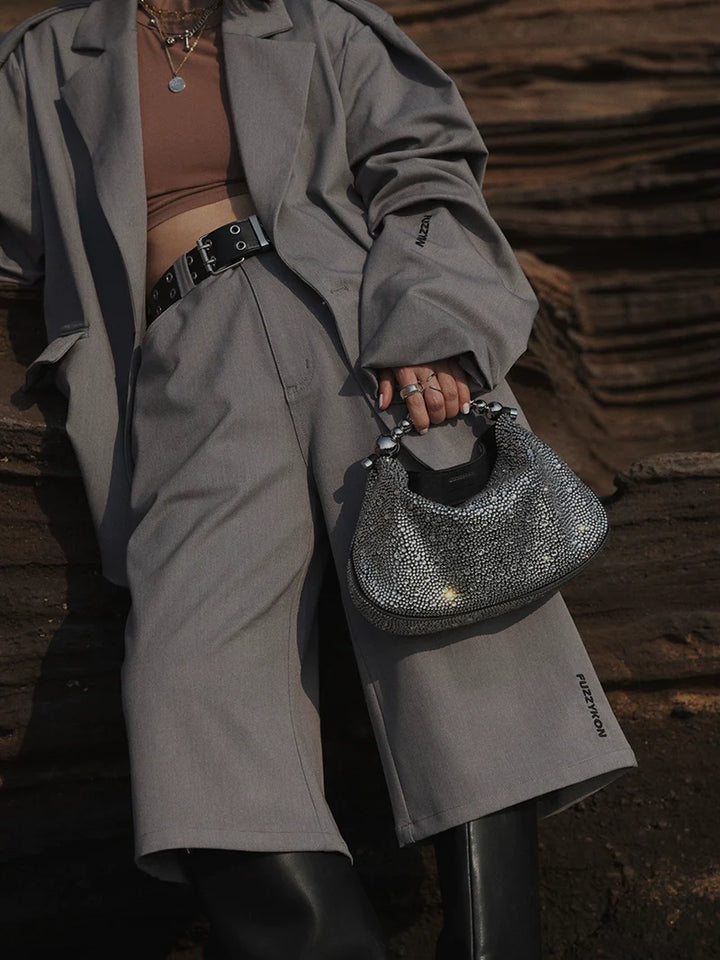 Foggy Beaded Leather Bag