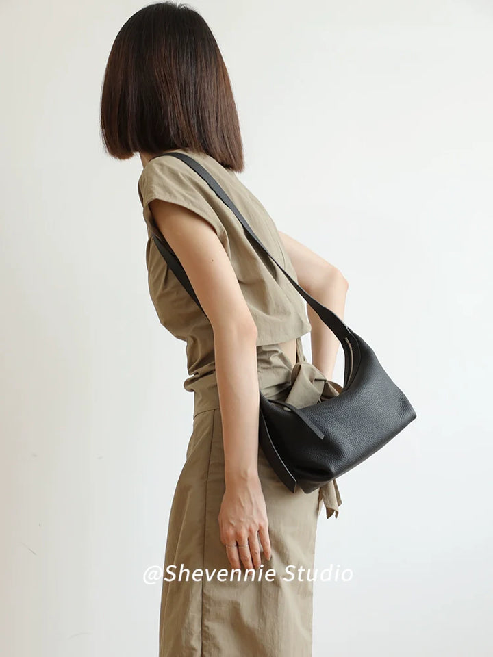 Leather Baguette Shoulder Bag