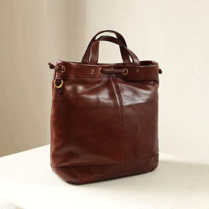 Leather Bucket Tote