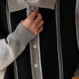 Homemade Winter Rabbit Velvet Striped Cardigan Sweater for Men