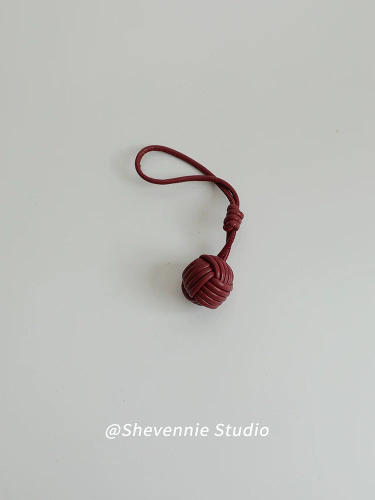 Snowball Braided Keychain