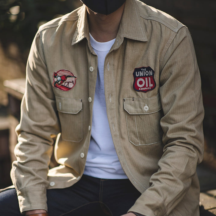 Herringbone Khaki Shirt