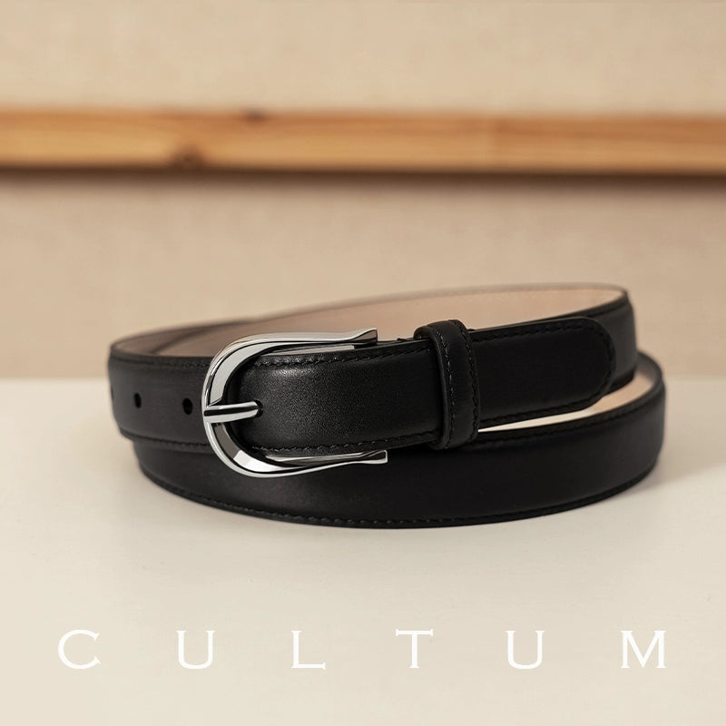 Men's 2.5cm Casual Versatile Vintage Belt - Genuine Leather Pin Buckle Full Grain Leather Young Style