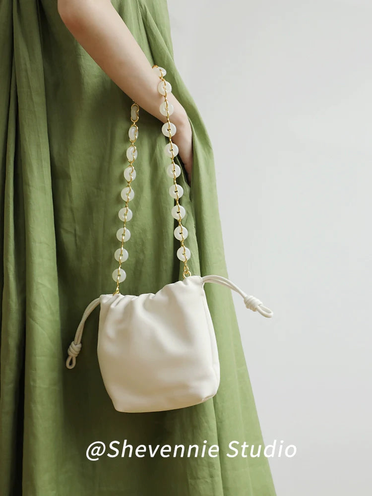 Pearl Chain Bucket Bag