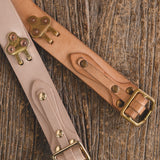 Vintage Madden Tooling Leather Belt with Brass Buckle for Men