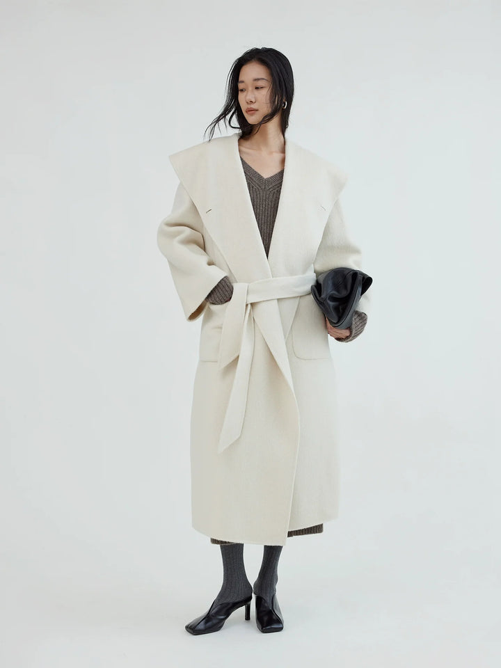 Silk Wool Long Coat