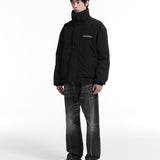 Two-Color Padded Stand-Up Collar Jacket - Unisex Casual All-Match
