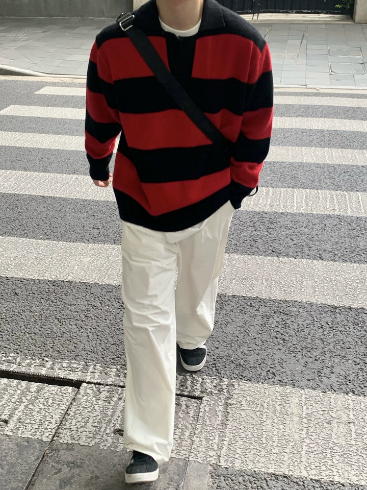 Striped Polo Sweater