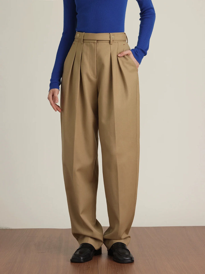 Natural Wool Twill Trousers