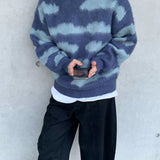 Gradient Mohair Sweater - Casual Lazy Style, Loose Fit for Men in Autumn/Winter