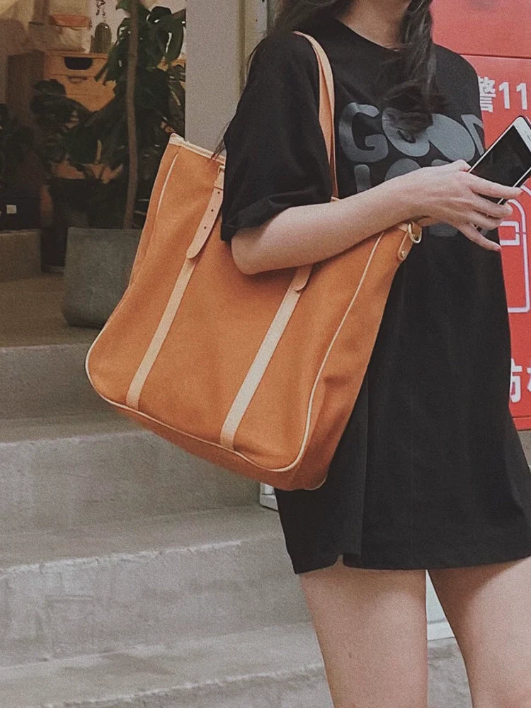 Canvas Leather Tote