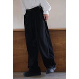 Self-made Brushed Adjustable Wide-Leg Pants Suit for Men and Women