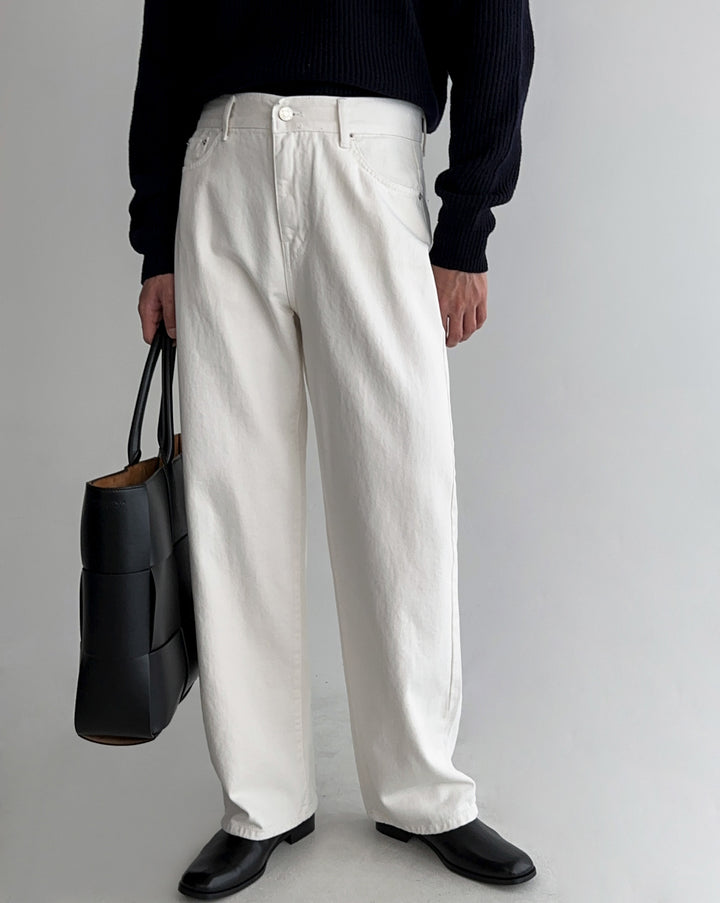 Ivory Straight Cotton Jeans