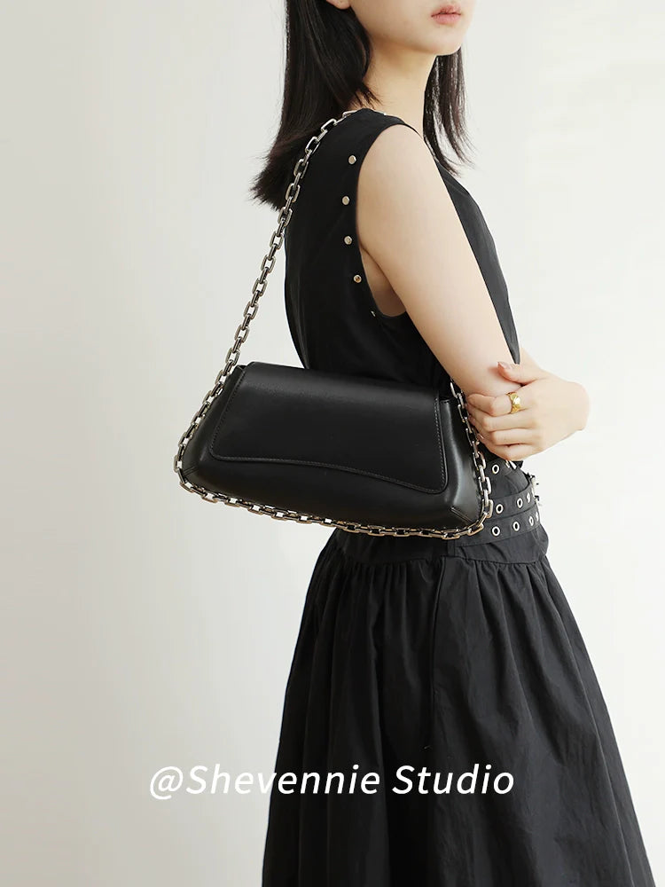 Chain Leather Shoulder Bag