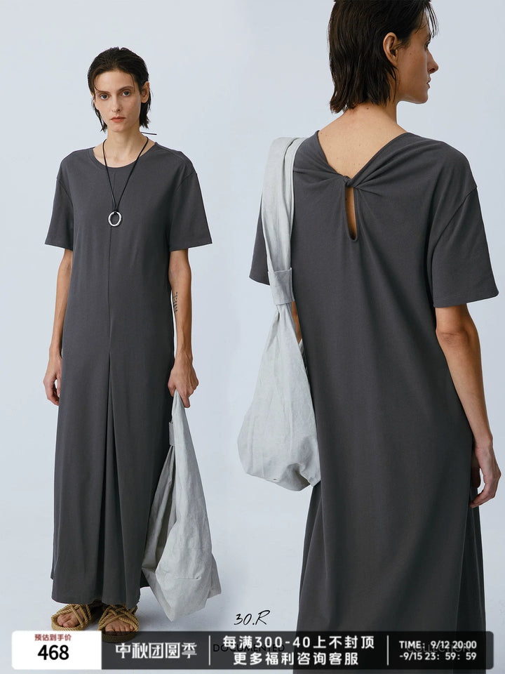 Twist Cotton Midi Dress