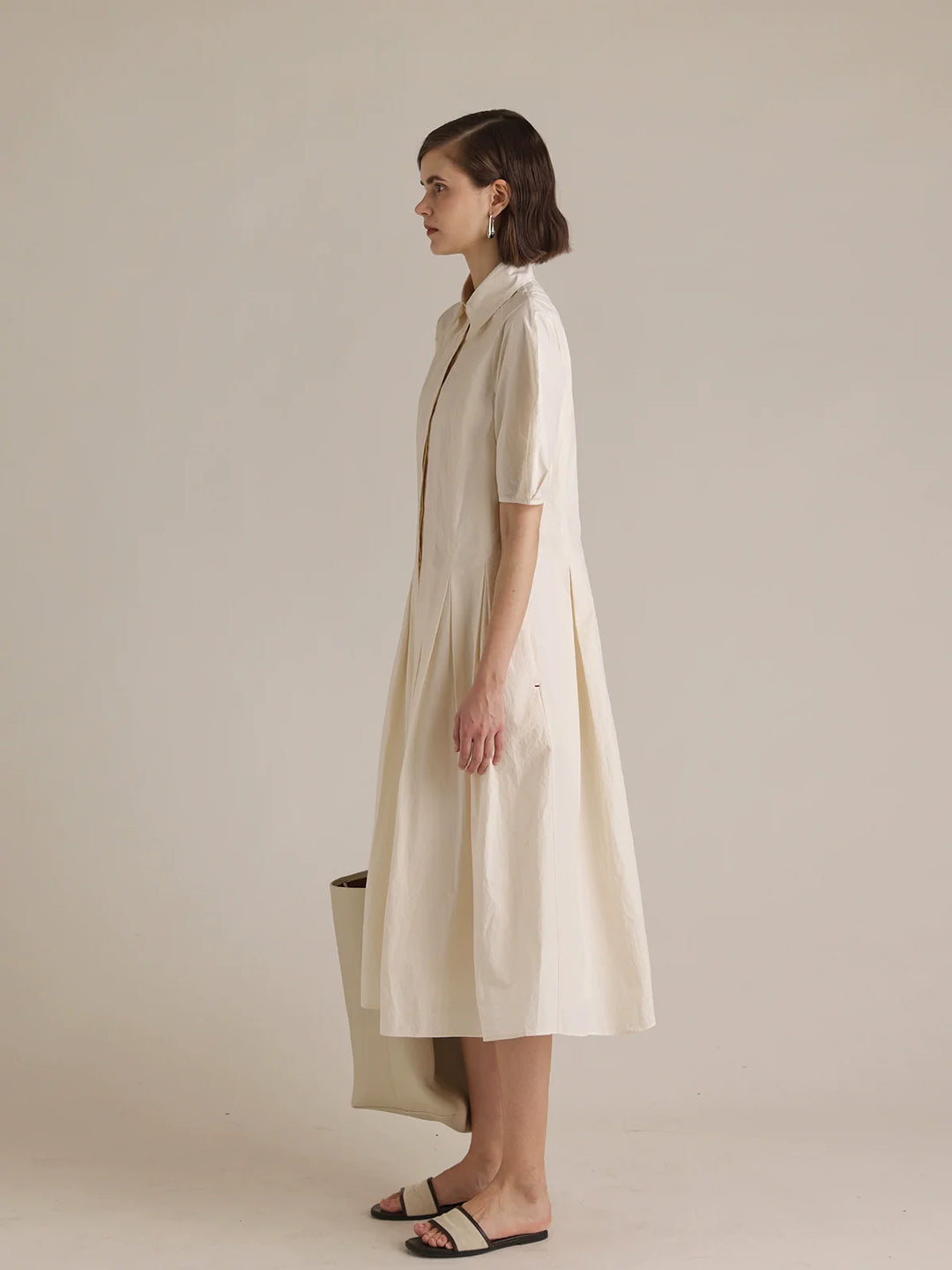 Ivory Elegance Shirt Dress