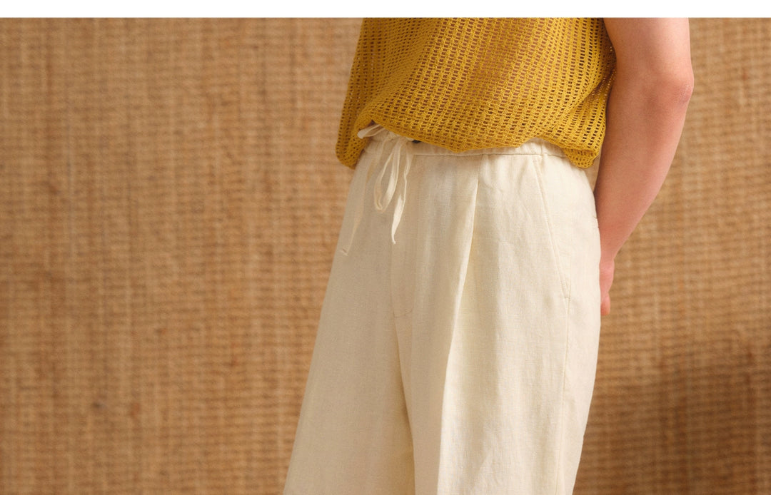 Linen Drawstring Trousers