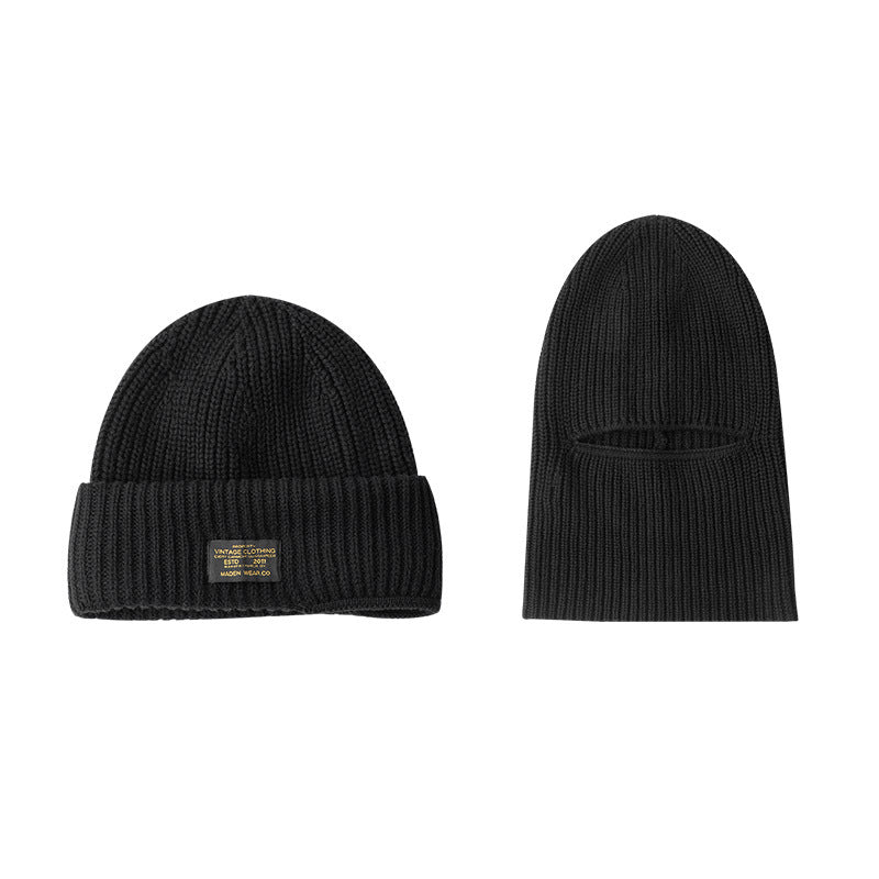 Retro Black Wool Cap