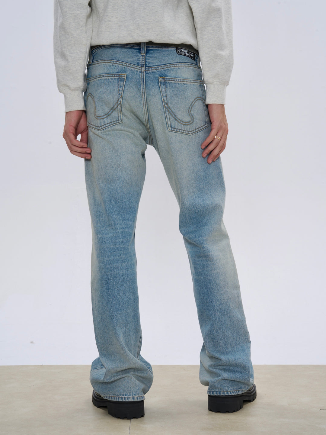 Distressed Bootcut Jeans