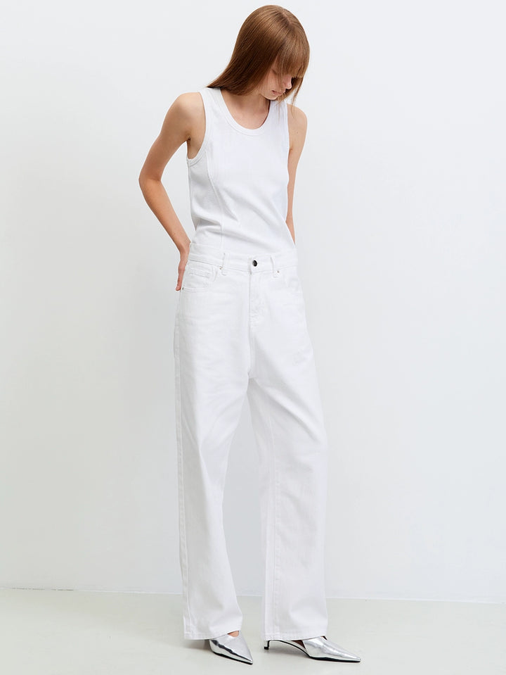 Timeless White Cotton Jeans