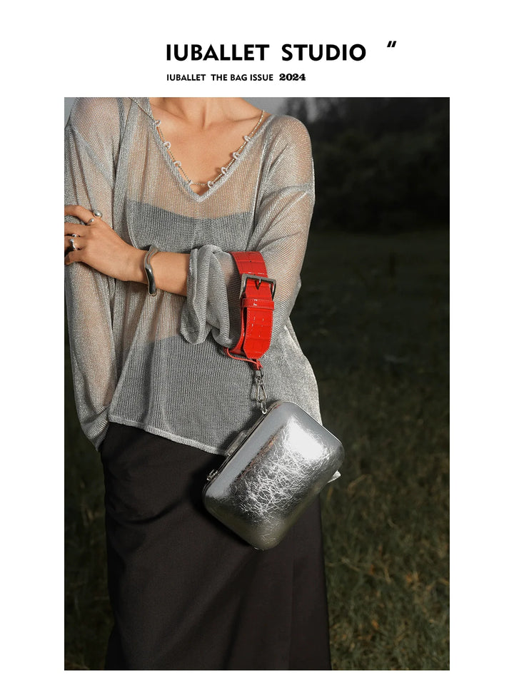 Silver Contrast Clutch