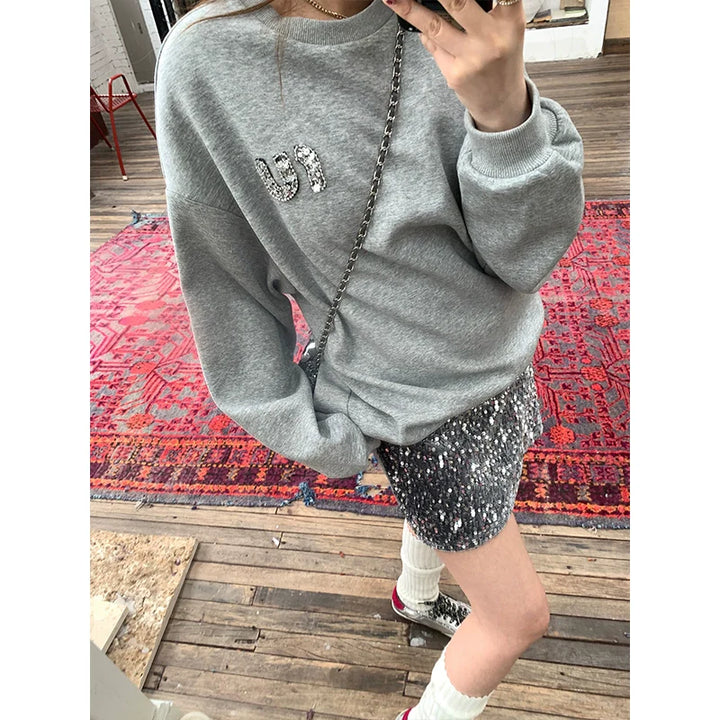 Gray Crew Neck Sweatshirt