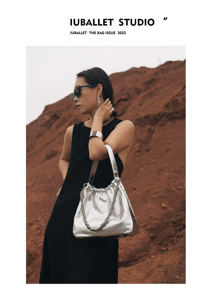 Leather Chain Bucket Bag