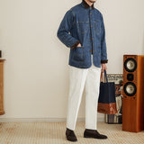 Retro Denim Workwear - Autumn-Winter Patchwork Corduroy Jacket for Warmth