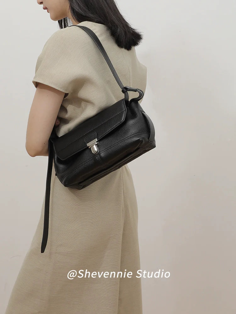 Cowhide Square Shoulder Bag