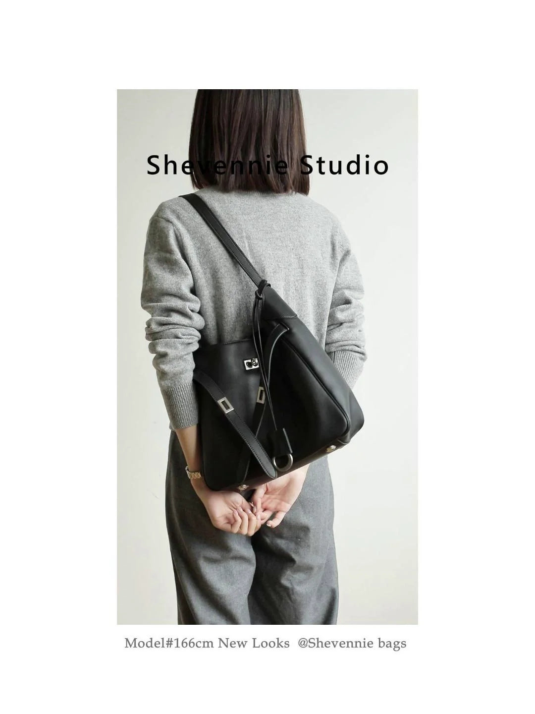 Black Leather Platinum Tote