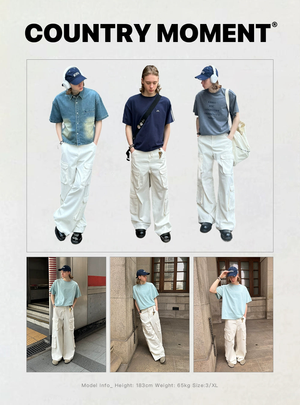 Wide-Leg Cargo Trousers