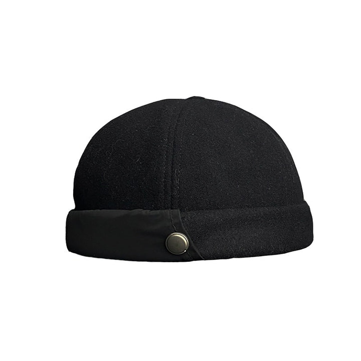 Metal Button Wool Cap