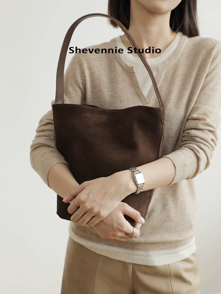 Suede Commuter Tote