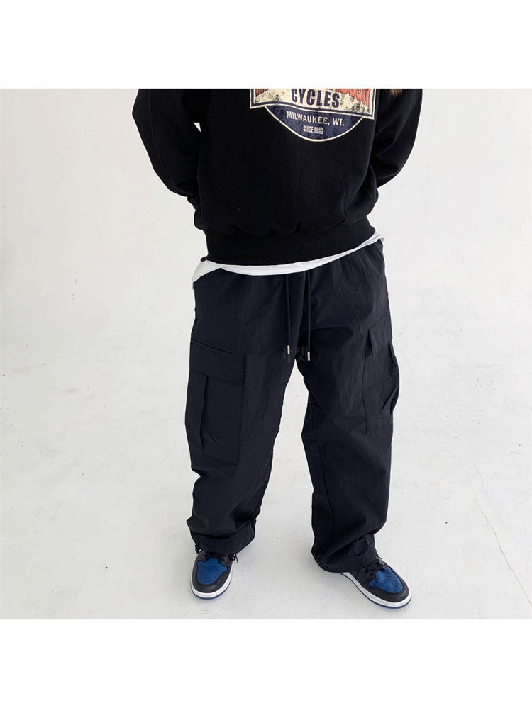 Trendy Elastic Waist Tooling Pants for Men and Women