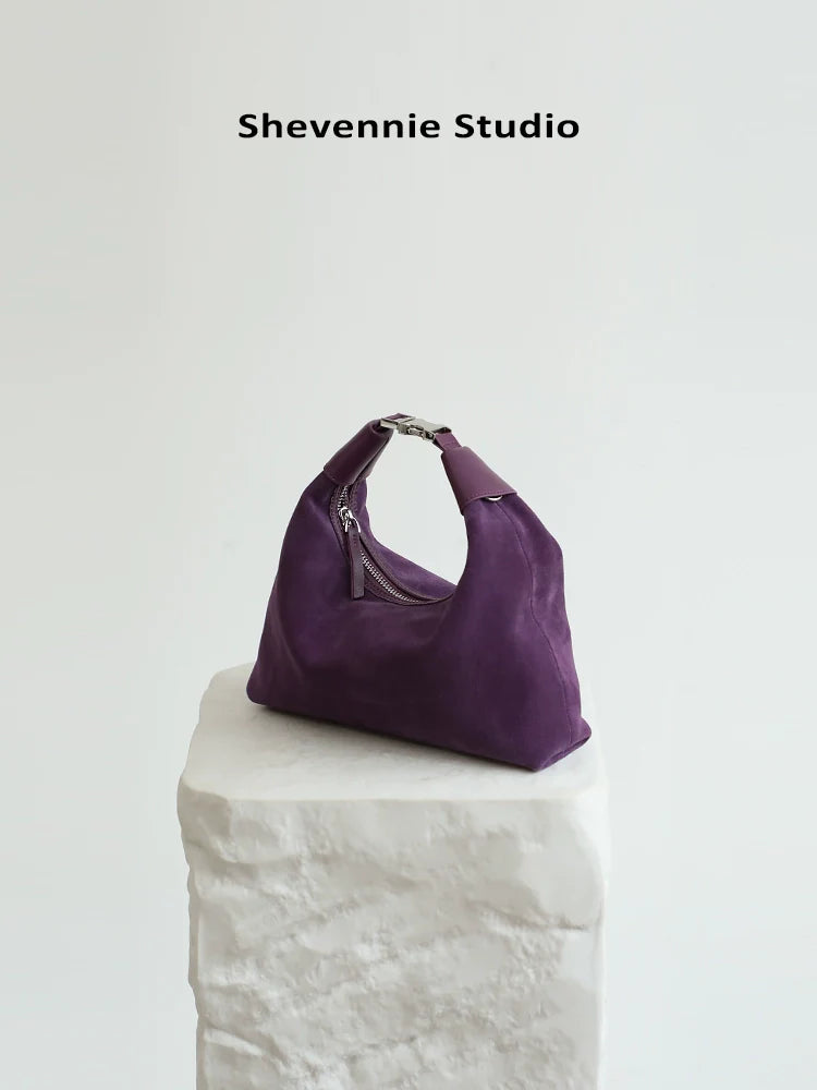 Suede Buckle Tote