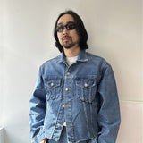 Korean Men's Raw Edge Short Denim Jacket with Industrial Stitching