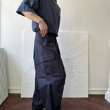 Korean Men's Pinch Pleat Wide-Leg Overalls Casual Pants with Industrial Influence