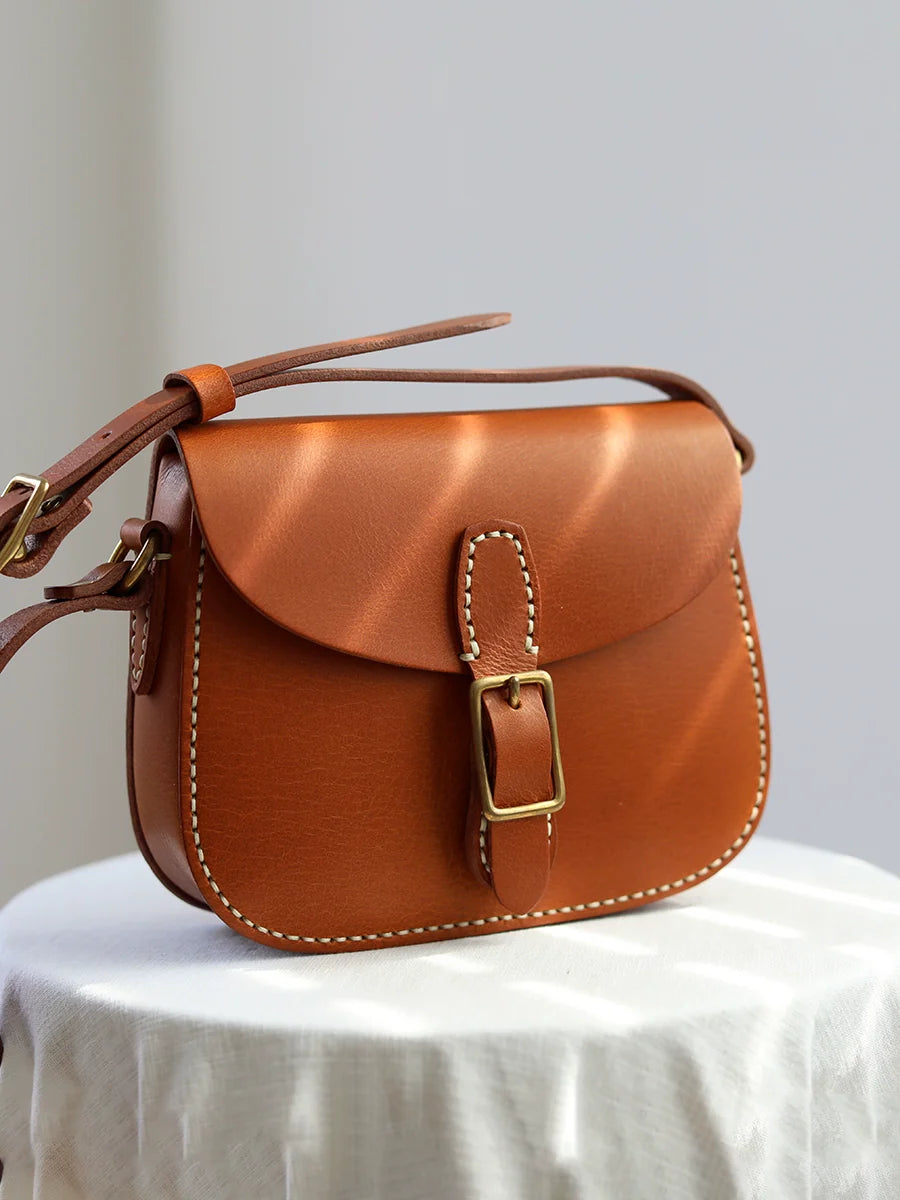 Saddle Brown Leather Crossbody