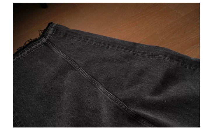 Washed Black Straight-Leg Jeans