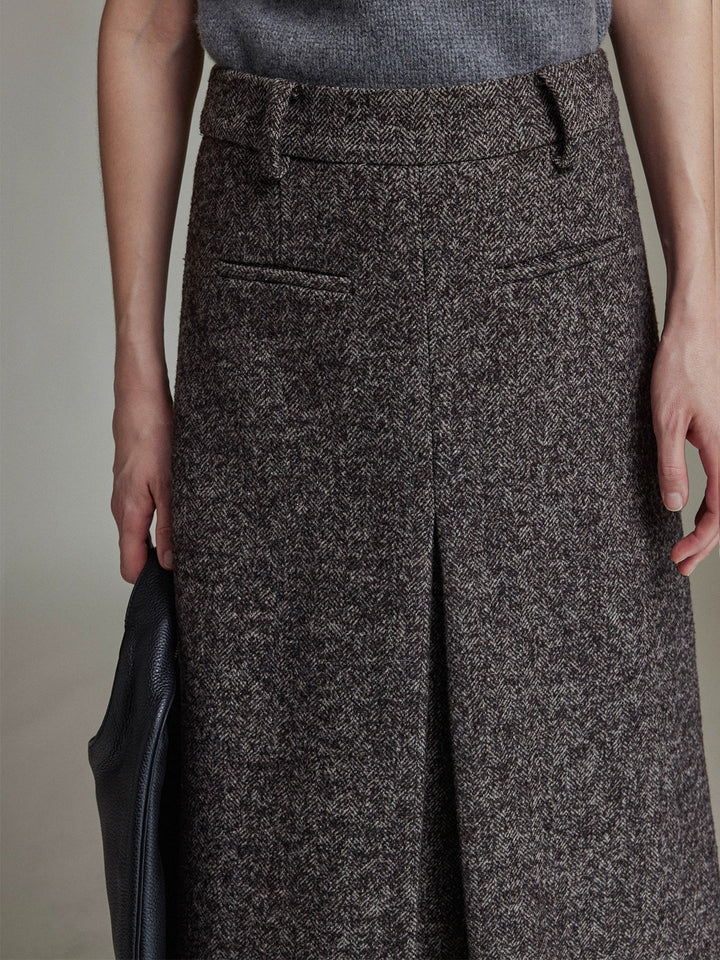 Mocha Herringbone Skirt