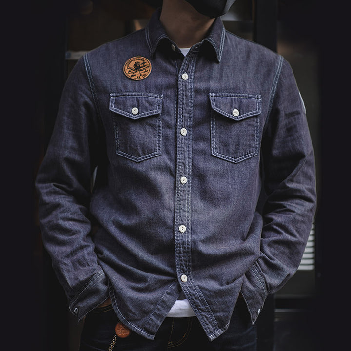 Embroidered Denim Shirt