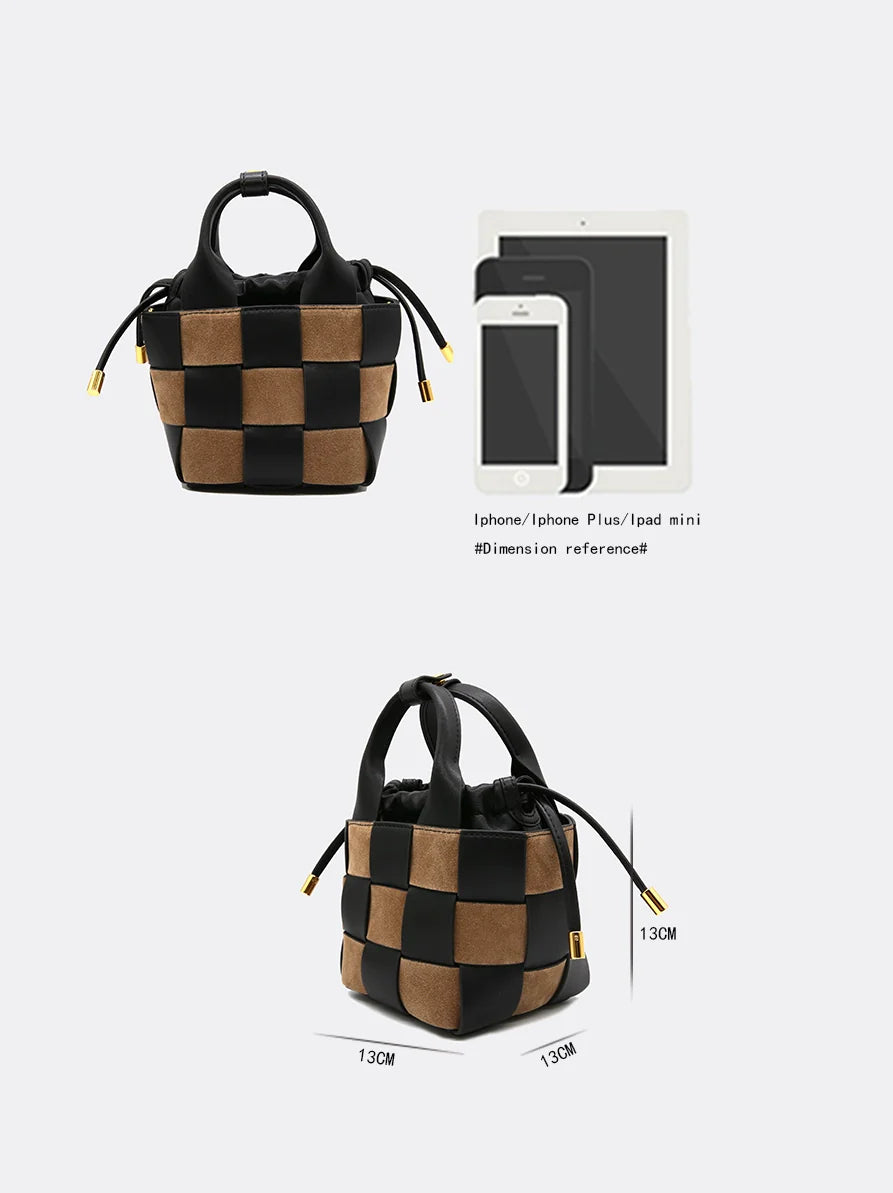 Genuine Leather Woven Crossbody