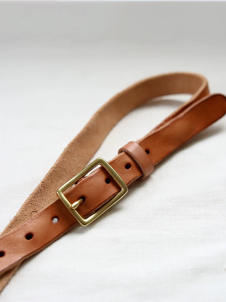 Brass Pin Leather Belt