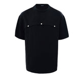 Mesh Stitched Two-Color Casual Commuting Short Sleeves