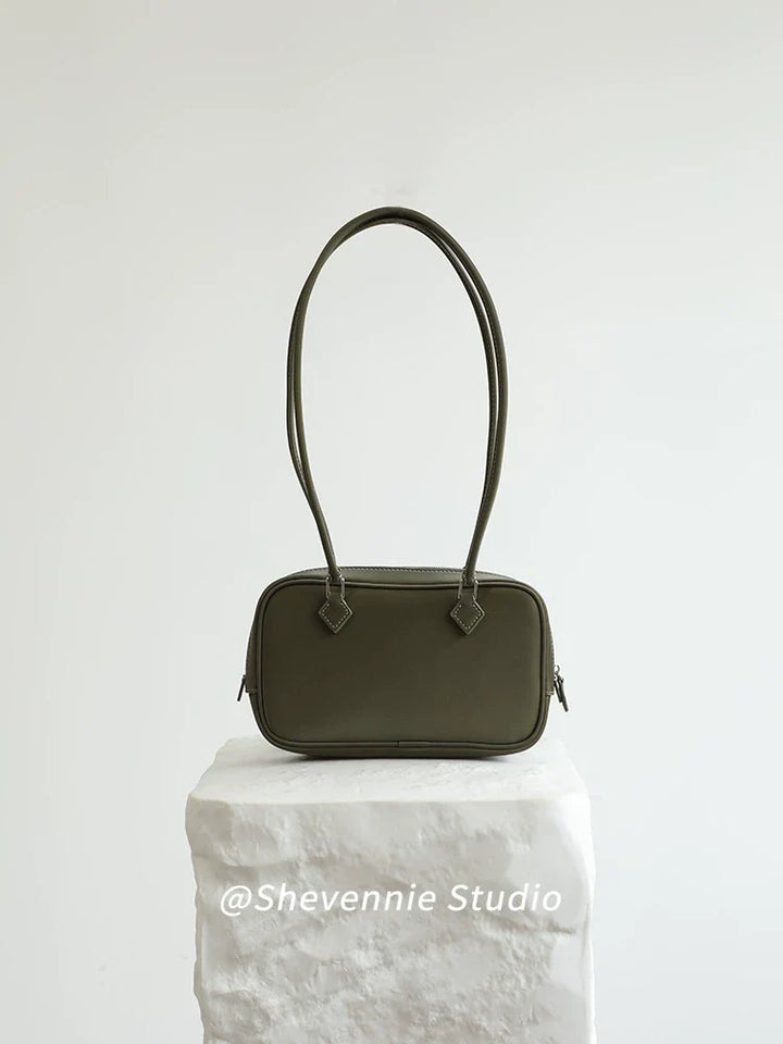 Silk Leather Boston Bag