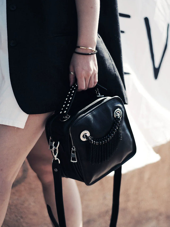 Leather Tassel Crossbody Bag